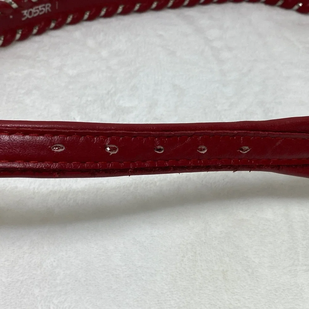 Justin Top‎ Grain Red Leather Braided Western Belt Cowgirl Rodeo